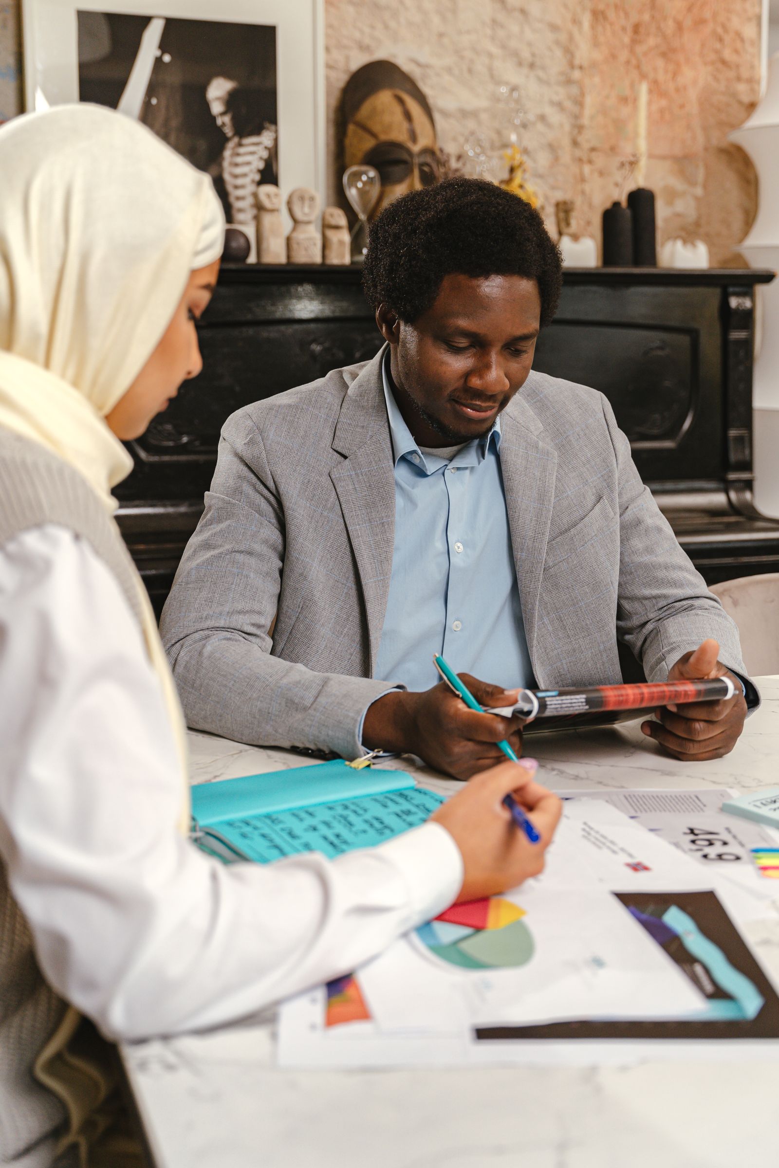 Professionals reviewing procurement documents